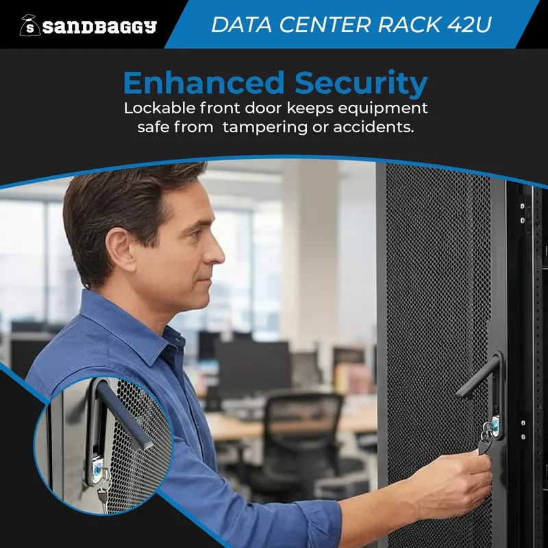42U Data Center Rack - Lockable, Heavy Duty With Cooling Support 5