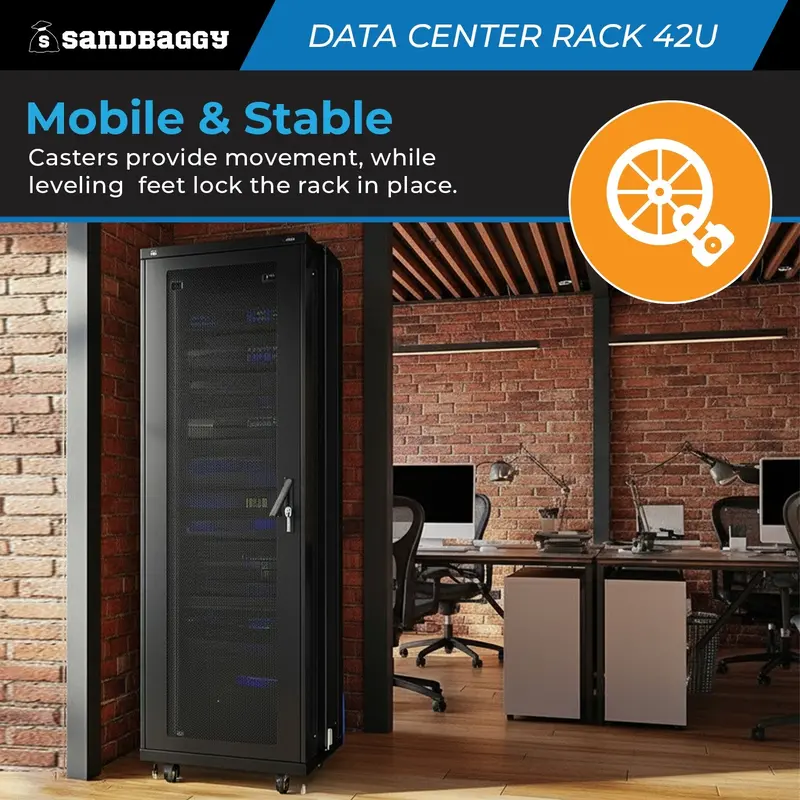 42U Data Center Rack - Lockable, Heavy Duty With Cooling Support 7
