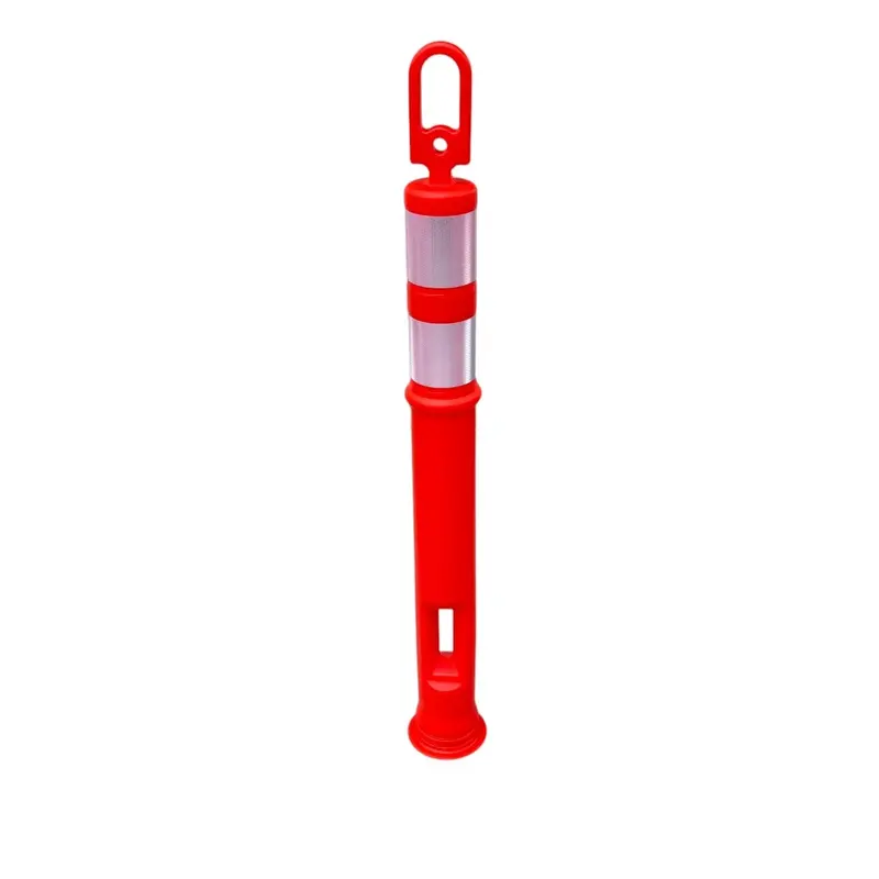 46" Plastic Traffic Delineator Post - Reflective Bands (Orange) 1