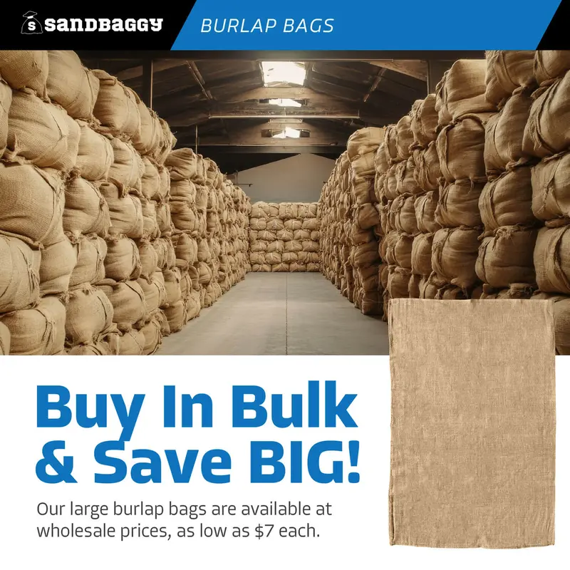 48" X 72" Extra Large Burlap Bags (200 Lb Capacity) - Food Grade 10