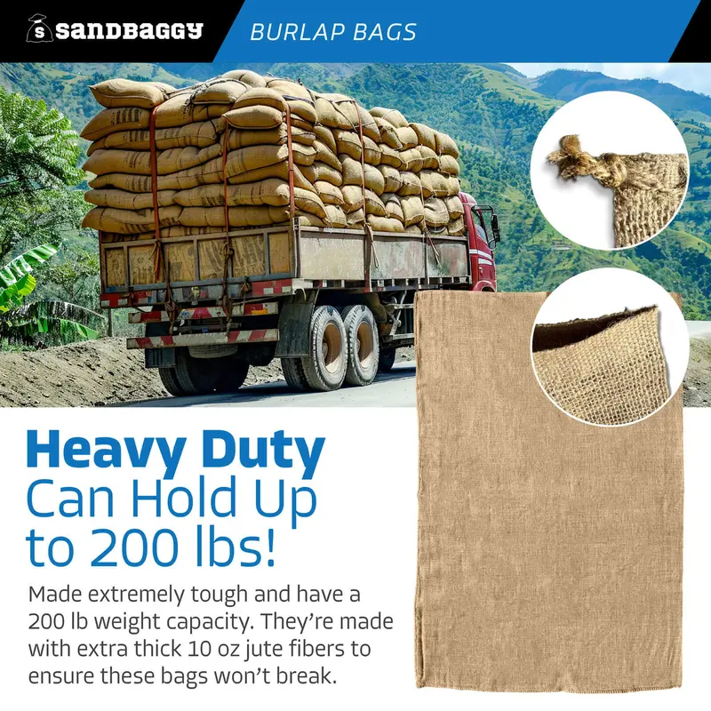 48" X 72" Extra Large Burlap Bags (200 Lb Capacity) - Food Grade 3