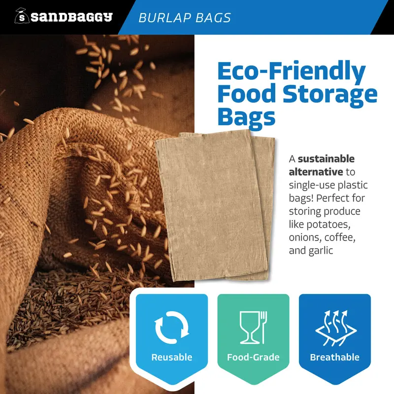 48" X 72" Extra Large Burlap Bags (200 Lb Capacity) - Food Grade 6