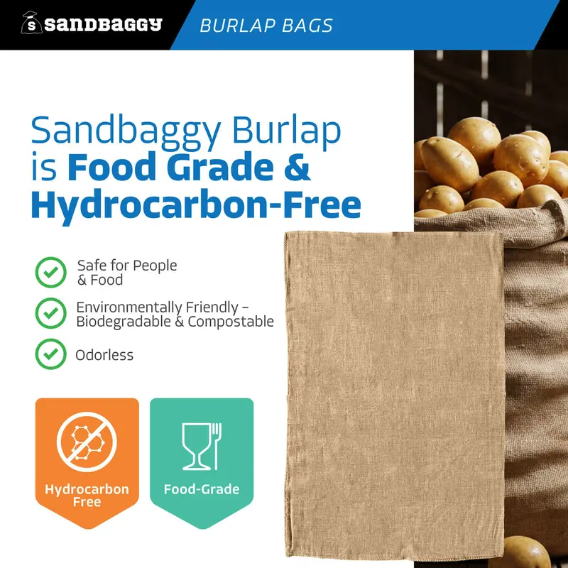 48" X 72" Extra Large Burlap Bags (200 Lb Capacity) - Food Grade 8
