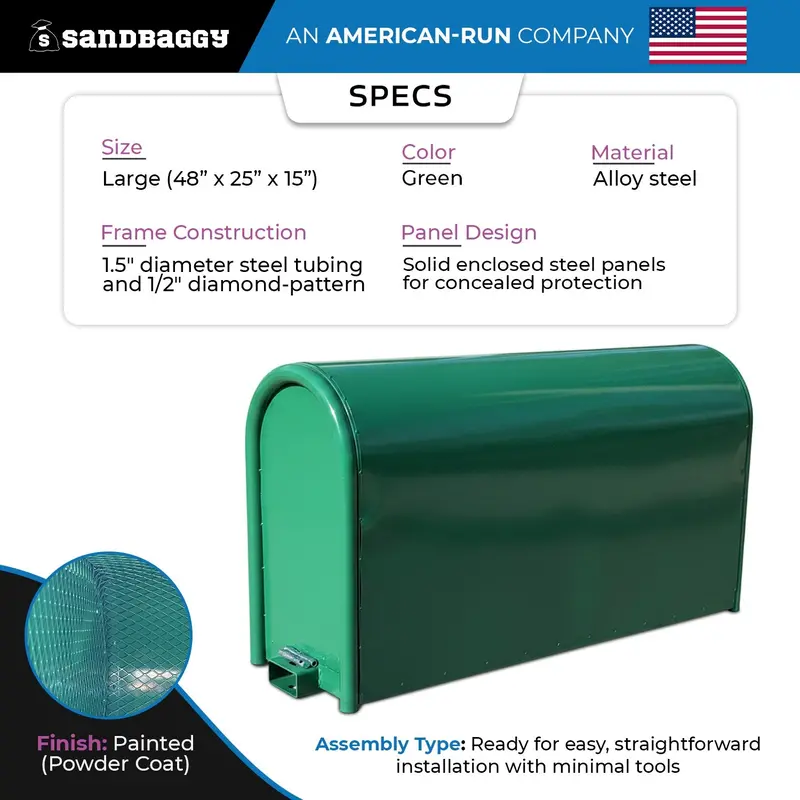 48"X25"X15" Fully Enclosed Backflow Security Cage – Backflow Preventer Enclosure (Green) 2