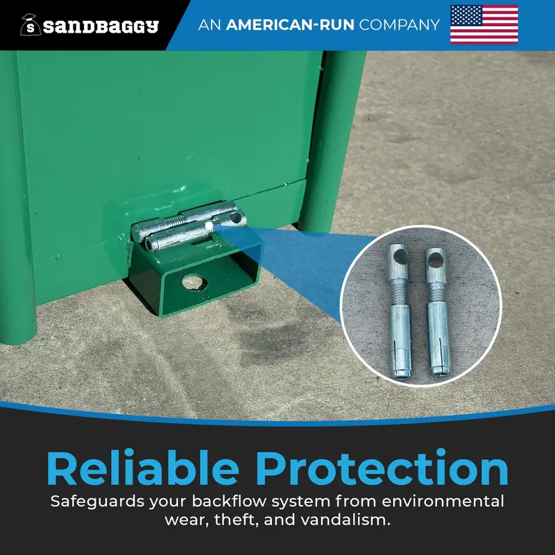 48"X25"X15" Fully Enclosed Backflow Security Cage – Backflow Preventer Enclosure (Green) 5