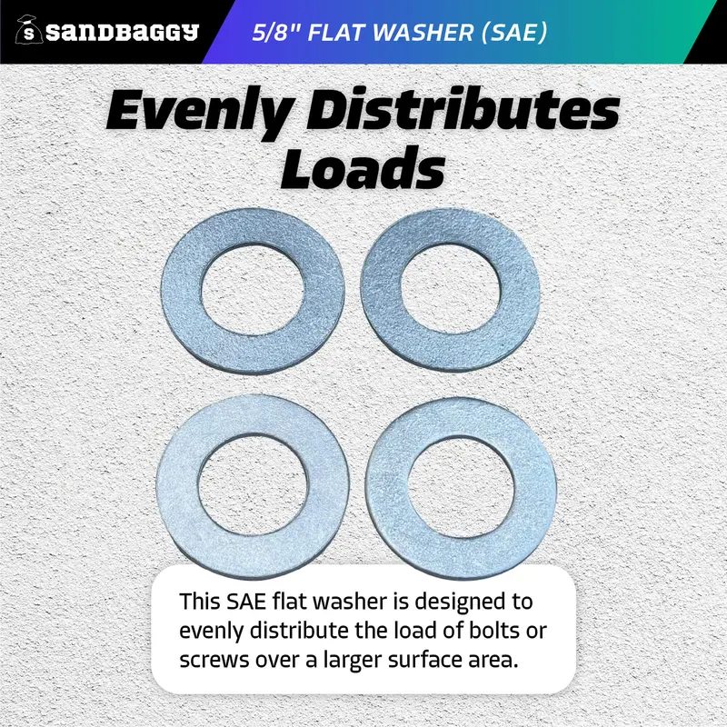 5/8" Flat Washer (Sae) For Screws, Bolts - Galvanized Steel 5