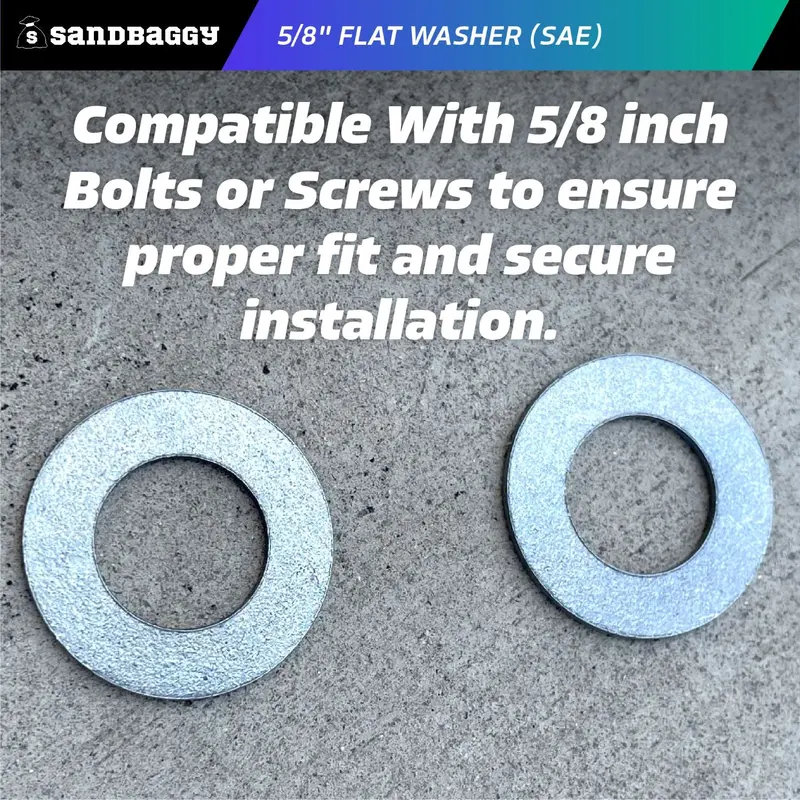 5/8" Flat Washer (Sae) For Screws, Bolts - Galvanized Steel 6