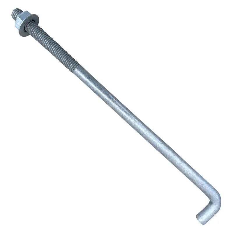 5/8" X 14" Threaded Concrete Anchor L-Bolts (Nuts & Washers Included) - Galvanized 1