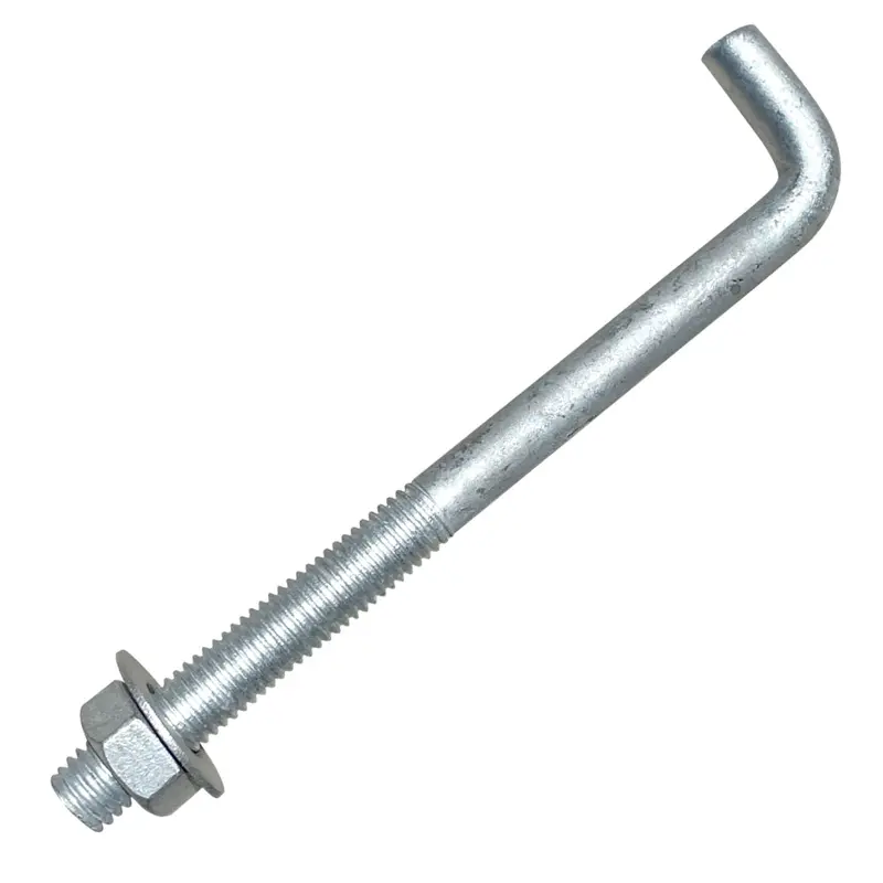 5/8" X 8" Threaded Concrete Anchor L-Bolts (Nuts & Washers Included) - Galvanized 1