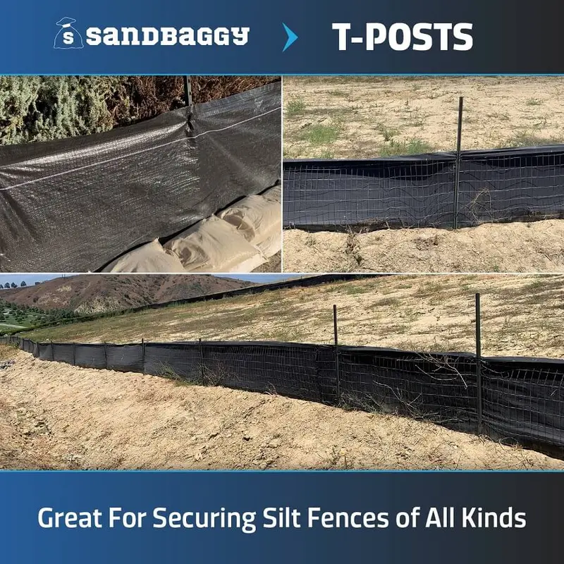 5 Ft Studded Steel T-Post - Green Metal Fence Posts (Wire Clips Included) 5