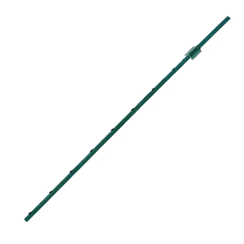 5 Ft U Channel Posts For Fences & Signs - Studded Steel, Green 1