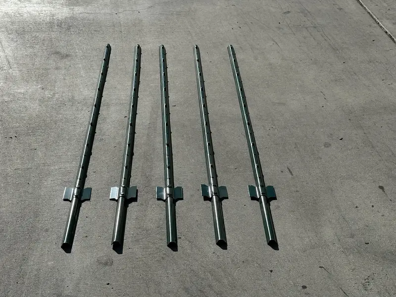 5 Ft U Channel Posts For Fences & Signs - Studded Steel, Green 11
