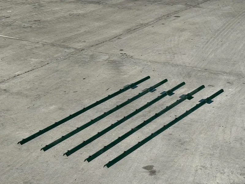 5 Ft U Channel Posts For Fences & Signs - Studded Steel, Green 9