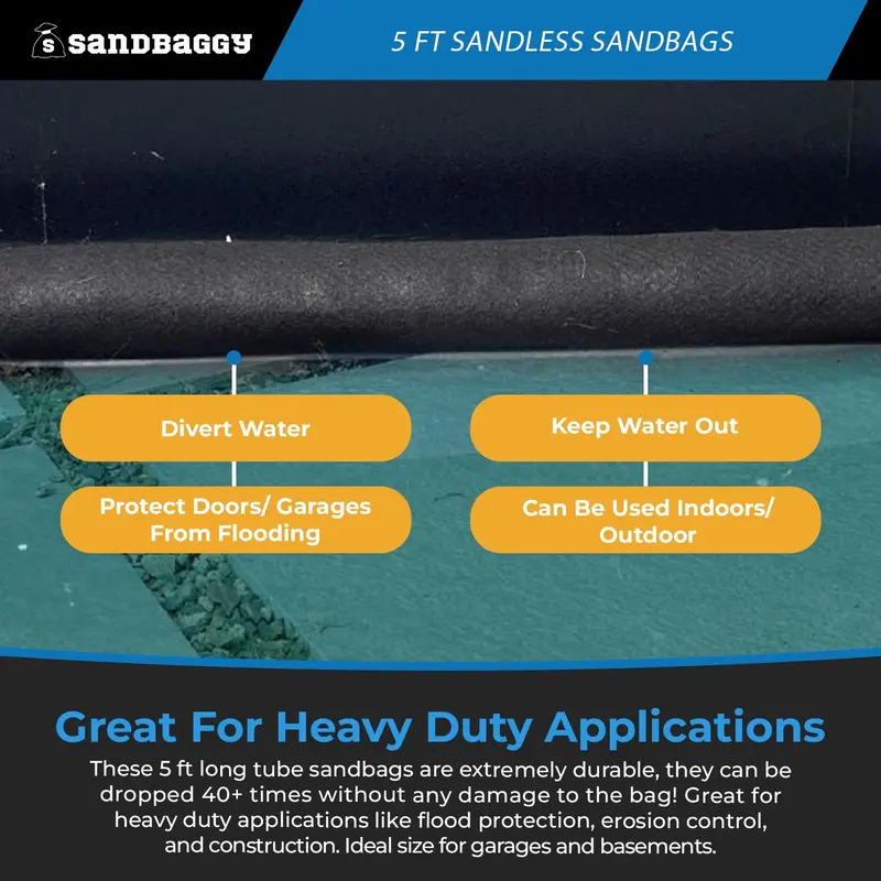 5 Ft Water Activated Sandless Sandbags For Flooding 6