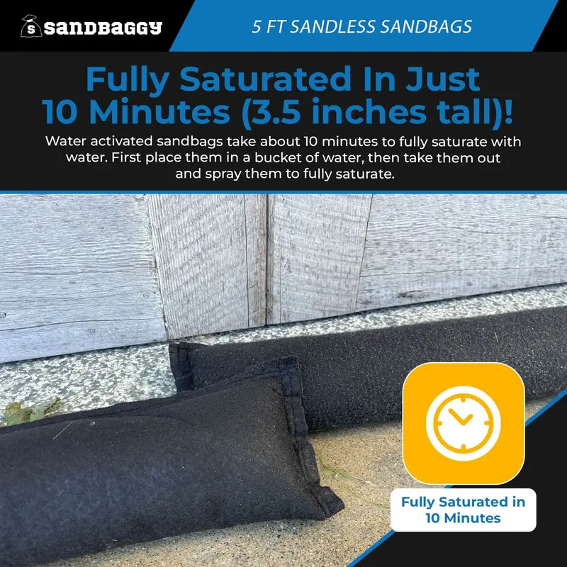 5 Ft Water Activated Sandless Sandbags For Flooding 8