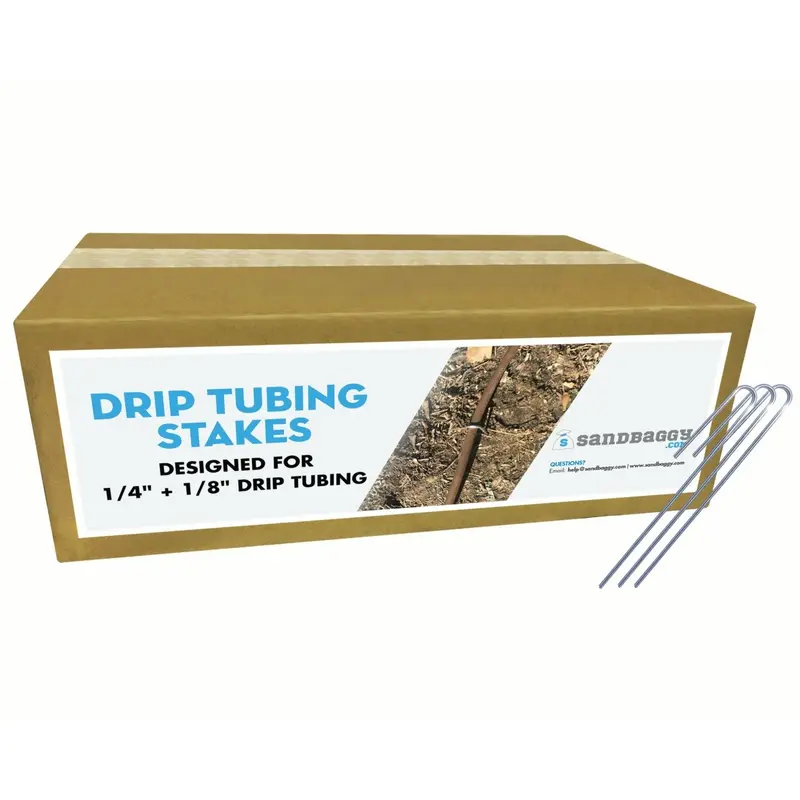 5 In. Drip Irrigation Tubing Stakes - Fits Up To 1/4" Tubing - Drip Line Staples 1