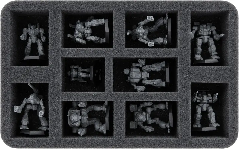 50 Mm Feldherr Foam Tray For Battletech - 10 Mechs 1