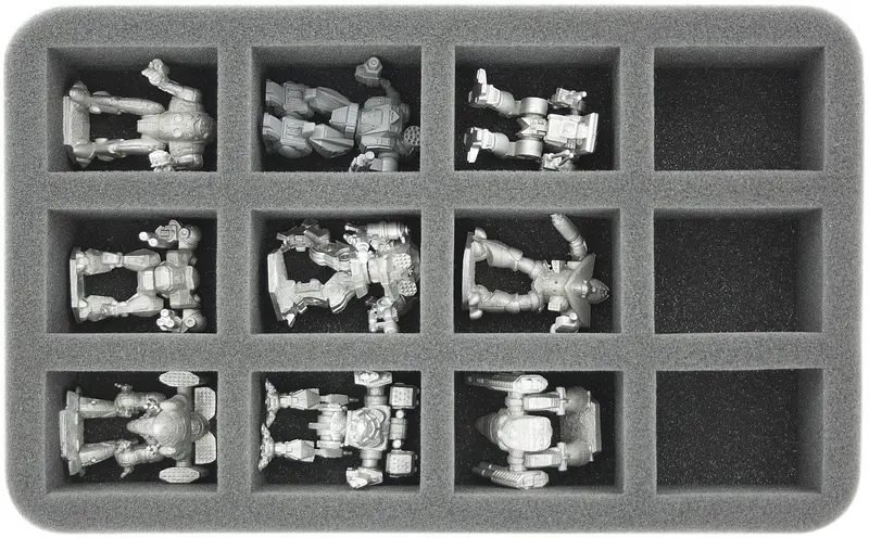50 Mm Half-Size Foam Tray With 12 Slots For Battletech Mechs 1