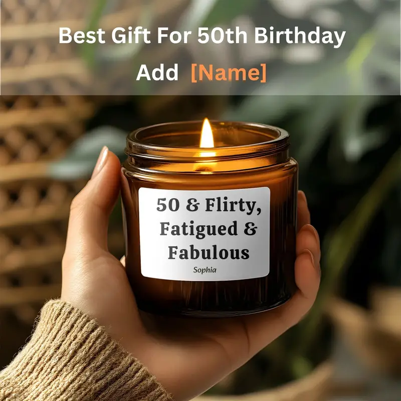 50Th Birthday Gift, Funny Candle, Birthday For Her, Personalized Gift, Funny Gifts, 50Th Birthday Party, For Women, 50Th Gift For Her 2