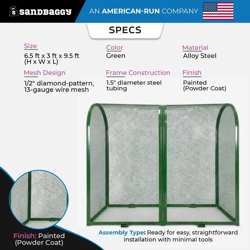 6.5’ X 3’ X 6.5’ Durable Backflow Security Cage – Backflow Preventer Enclosure (Green) 2