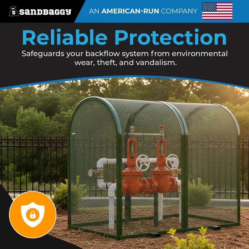 6.5’ X 3’ X 6.5’ Durable Backflow Security Cage – Backflow Preventer Enclosure (Green) 4