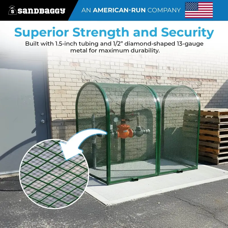 6.5’ X 3’ X 6.5’ Durable Backflow Security Cage – Backflow Preventer Enclosure (Green) 5