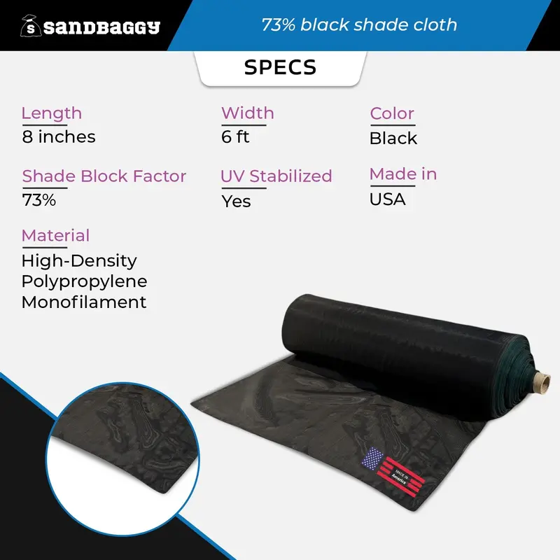 6 Ft Wide Black 73% Shade Cloth Roll – Greenhouses, Nurseries & Livestock (Usa Made) 2