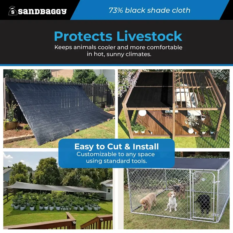 6 Ft Wide Black 73% Shade Cloth Roll – Greenhouses, Nurseries & Livestock (Usa Made) 6