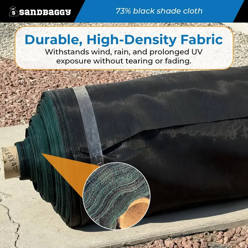 6 Ft Wide Black 73% Shade Cloth Roll – Greenhouses, Nurseries & Livestock (Usa Made) 7