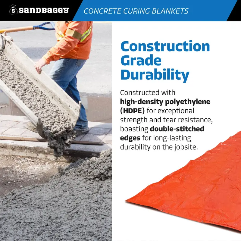 6 Ft X 25 Ft Insulated Concrete Curing Blankets - Weatherproof Cement Tarp 4