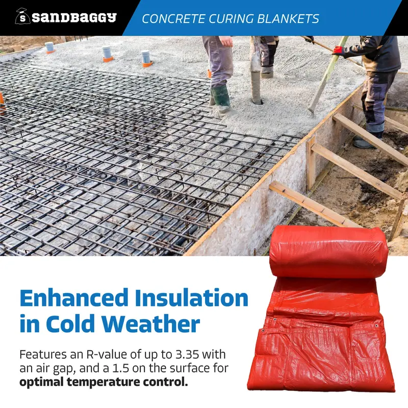 6 Ft X 25 Ft Insulated Concrete Curing Blankets - Weatherproof Cement Tarp 5