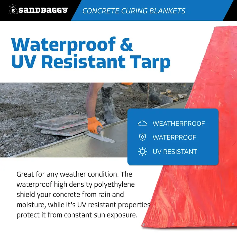 6 Ft X 25 Ft Insulated Concrete Curing Blankets - Weatherproof Cement Tarp 7