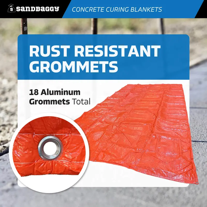 6 Ft X 25 Ft Insulated Concrete Curing Blankets - Weatherproof Cement Tarp 8