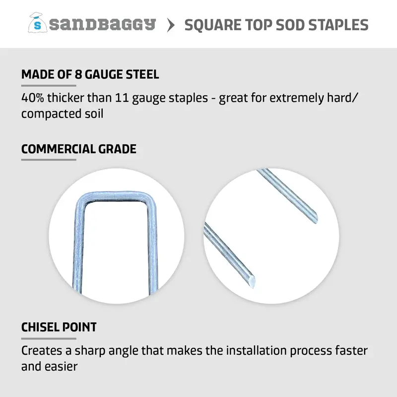 6 In. 8-Gauge Steel Landscape Staples - Heavy Duty 4