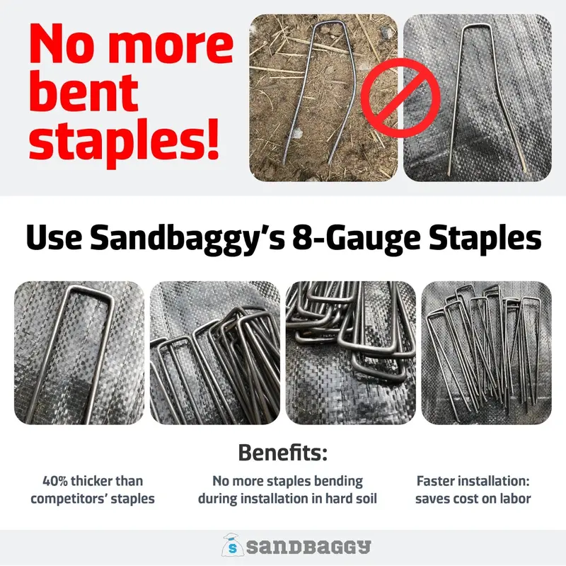 6 In. 8-Gauge Steel Landscape Staples - Heavy Duty 6