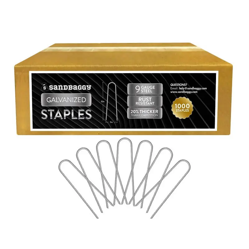 6 In. Galvanized Landscape Staples - 9 Gauge Steel 14