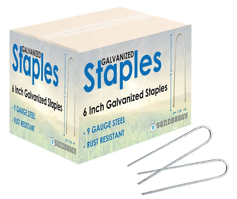 6 In. Galvanized Landscape Staples - 9 Gauge Steel 4