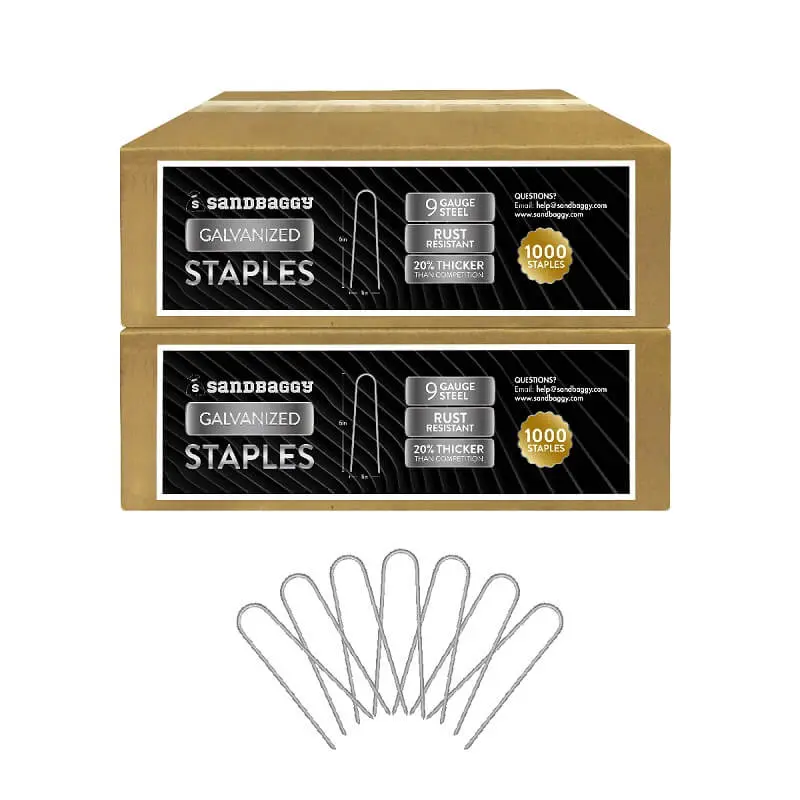 6 In. Galvanized Landscape Staples - 9 Gauge Steel 6