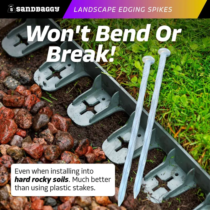6 In. Galvanized Spiral Landscape Edging Spikes - 7 Gauge Steel 4
