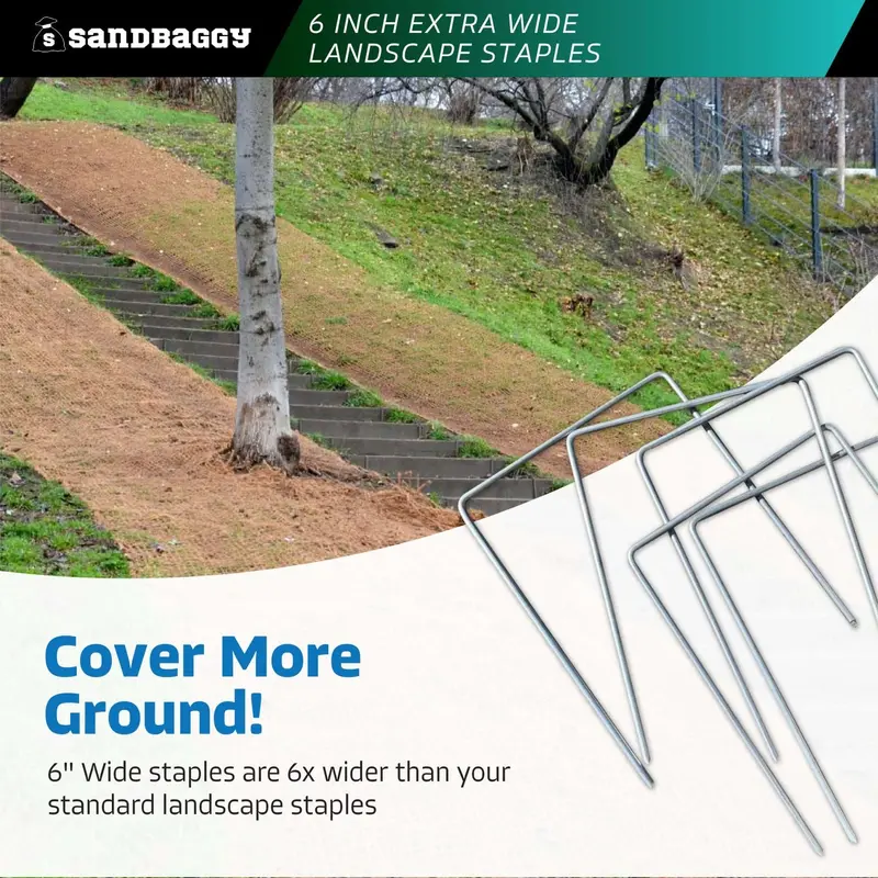 6 In. Wide Landscape Staples - 7 Gauge Galvanized Steel 5