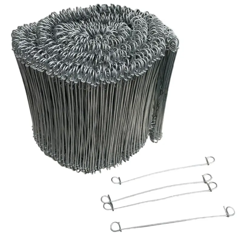 6 Inch Double Loop Galvanized Rebar Wire Ties - 16 Gauge Steel 1