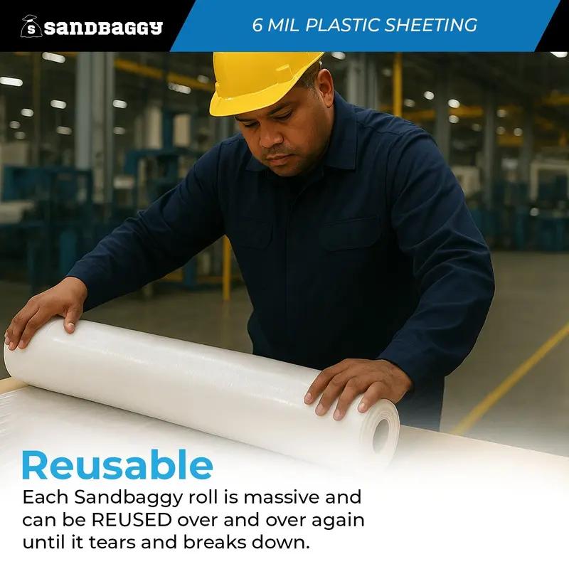 6 Mil Clear Plastic Sheeting Roll - Polyethylene Visqueen | Usa Made 5