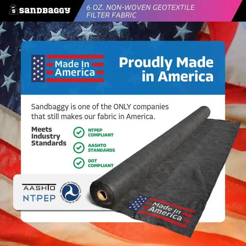 6 Oz Non-Woven Geotextile Filter Fabric (15 Ft X 300 Ft) - Made In Usa 4