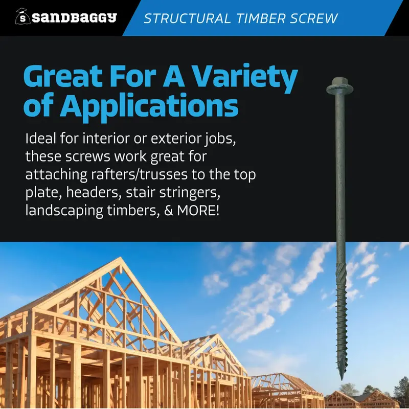 6" Structural Timber Screws - Countersunk (Hex Head) 3