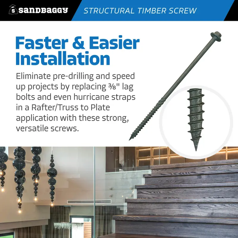 6" Structural Timber Screws - Countersunk (Hex Head) 4
