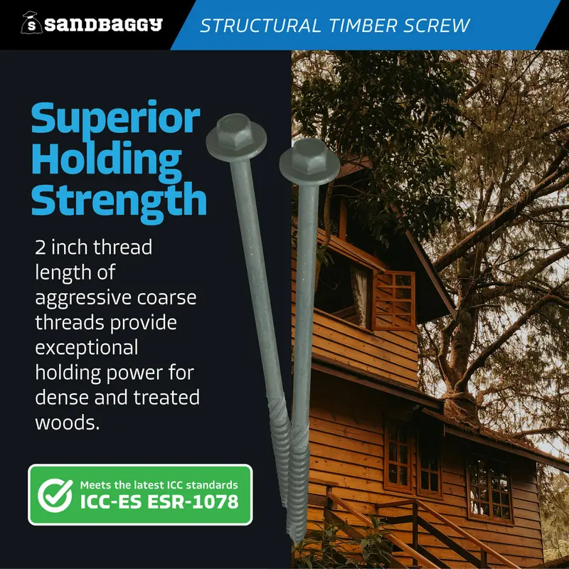 6" Structural Timber Screws - Countersunk (Hex Head) 5