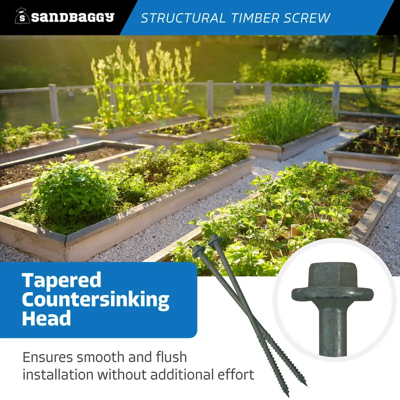 6" Structural Timber Screws - Countersunk (Hex Head) 6