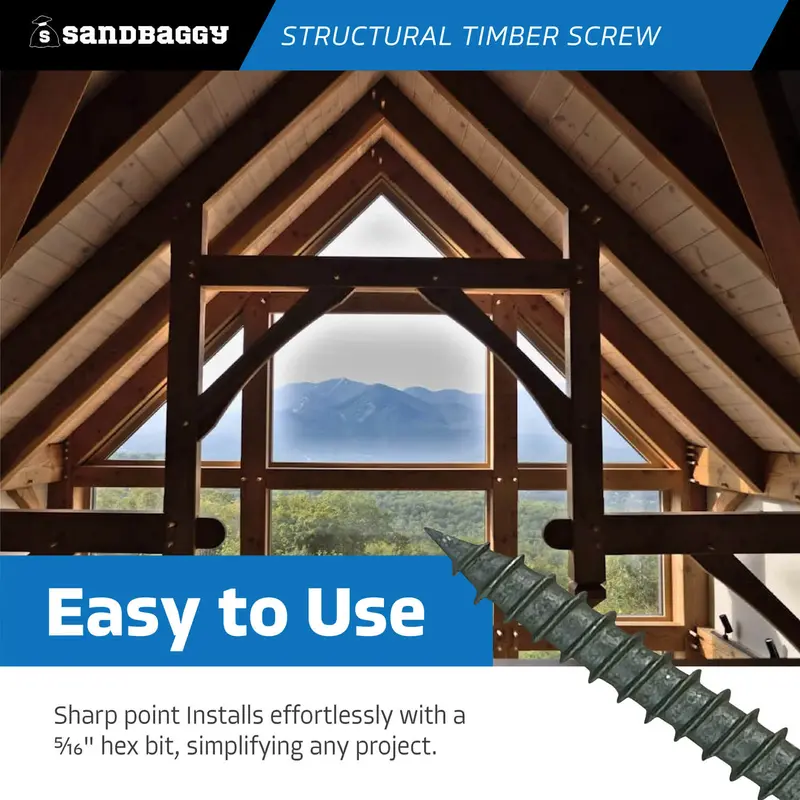 6" Structural Timber Screws - Countersunk (Hex Head) 7