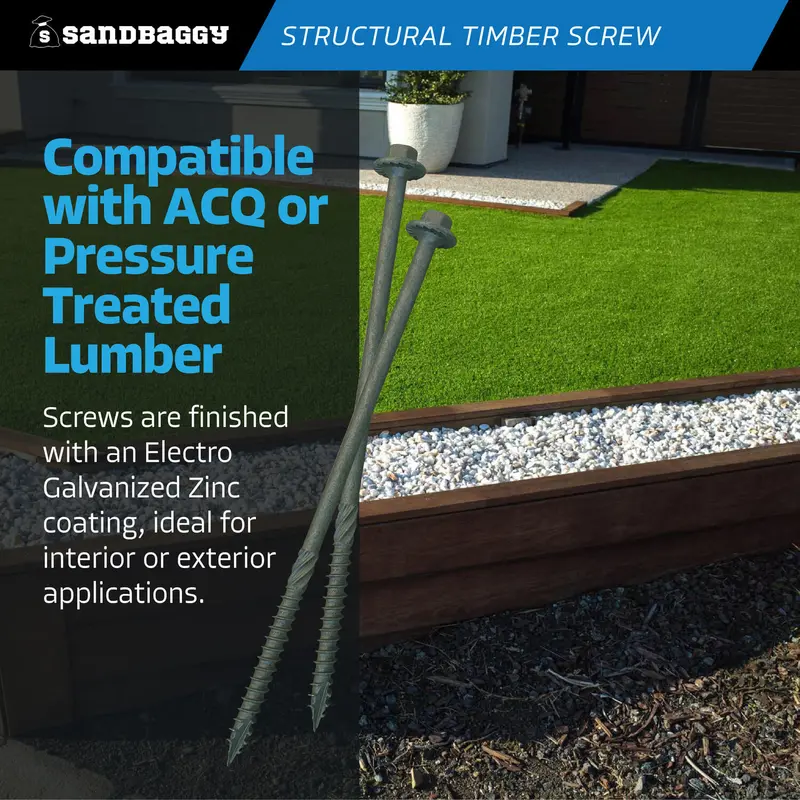 6" Structural Timber Screws - Countersunk (Hex Head) 8