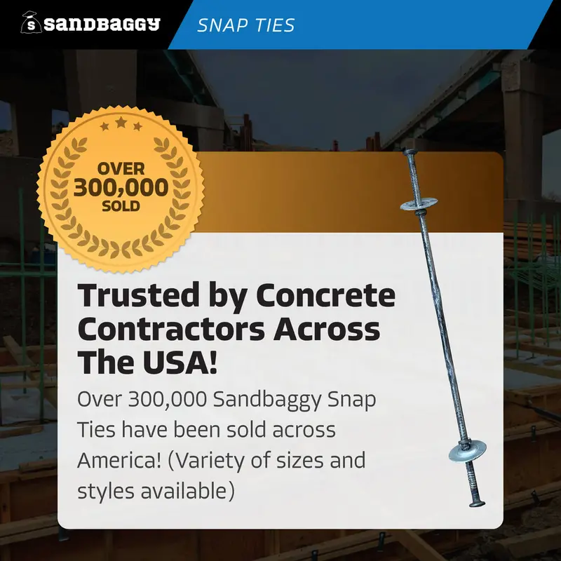 6" X 1 ⅝" Standard Snap Ties For Concrete Forms - 1" Cupped Loose Washer 7